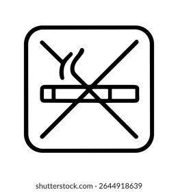 Simple Line Art No Smoking Area Sign Symbol Graphic