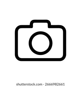 Símbolo de ícone de design minimalista de câmera de contorno de arte de linha simples