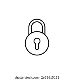 Arte De Línea Simple De Un Candado Aislado Sobre Fondo Transparente
