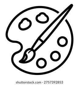 Simple line art paint brush palette