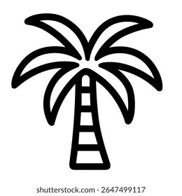 Simples Linha Arte Palm Tree Ícone Natureza Exótica Ilustração