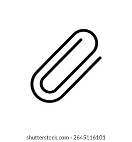 Simple Line Art Paperclip Symbol for Office Supply, Document, or School Interface Use