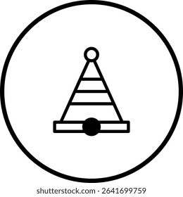 Simple Line Art Party Hat Icon for Celebrations and Festive Events Symbol