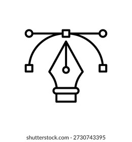 Simple Line Art Pen Tool Curve Control Handle Graphic Icon
