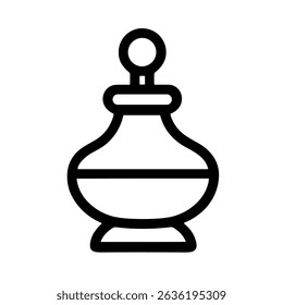 Diseño de icono de contorno de botella de perfume de arte de línea simple para belleza
