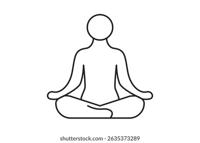 Simple Line Art of a Person Meditating in Lotus Position