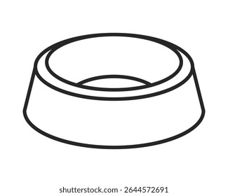 Simples arte de linha de um pet bowl, transmitindo minimalismo e cuidado. Perfeito para projetos relacionados à alimentação animal, produtos para animais de estimação ou serviços veterinários. Ilustração limpa em estilo vetorial.