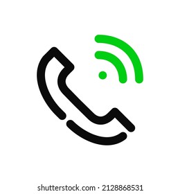 Simple line art phone call icon. Pixel perfect, editable stroke icon