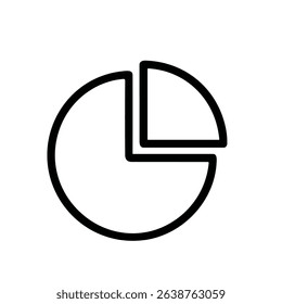 Simple Line Art Pie Chart Diagram Financial Information Graphic Element
