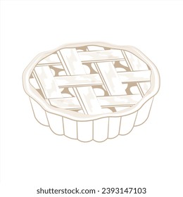 Simple line art pie vector illustration logo