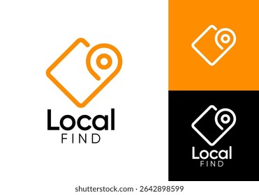 Diseño de Vector de logotipo de ubicación de pin de arte de línea simple	
