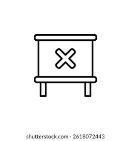 Tablero de presentación de arte lineal simple con marca incorrecta para minimalista