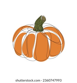 Simple Line art Pumpkin Vector Illustration Logo