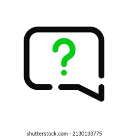 Simple line art question message icon. Pixel perfect, editable stroke