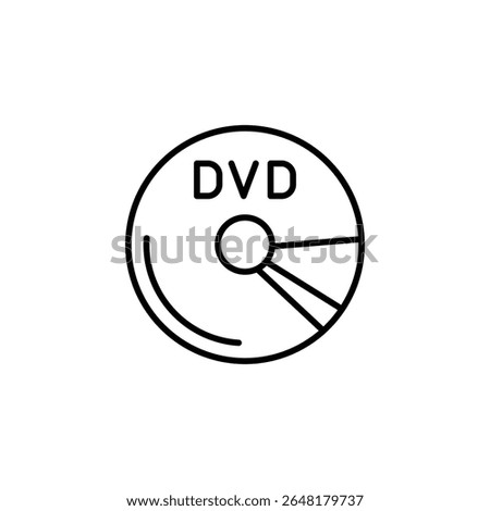 Simple Line Art Representation Of A Dvd Disc On Transparent Backdrop