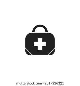 Simple line art representing a first aid kit, perfect for conveying emergency preparedness or medical assistance