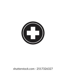 Arte em linha simples que representa um kit de primeiros socorros, perfeito para transmitir prontidão de emergência ou assistência médica