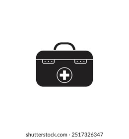 Simple line art representing a first aid kit, perfect for conveying emergency preparedness or medical assistance
