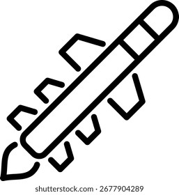 Arte de línea simple Cohete Barco Flying Icon Transporte y exploración espacial