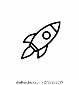 Arte de línea simple Lanzamiento de cohete con elemento de icono de llama