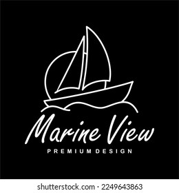 Simple Line Art Sailing Boat Logo Design, a minimalistic and clean representation of nautical adventure