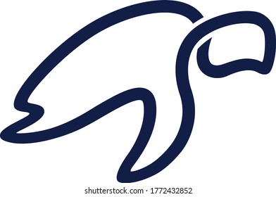Simple Line Art of Sea Turtle Design