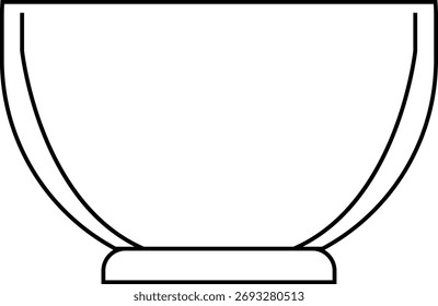 Simple line art serving bowl outline