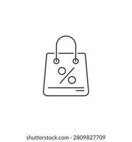 Simple line art shopping bag icon