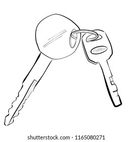 simple line art sketch motorcycle   pad lock key