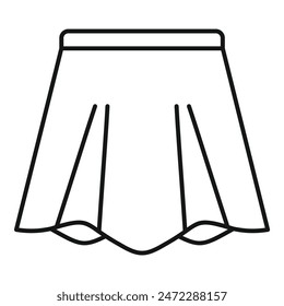 Simple line art of a skirt flowing in the wind