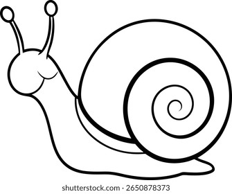 Simple Line Art Snail Illustration