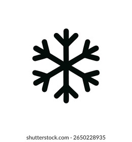 Simple Line Art Copo de nieve Temporada de invierno Festiva Symbol Icon