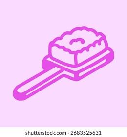 Jabón simple del arte de la línea en un icono de madera de la ilustración del estante