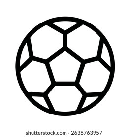 Simple Line Art Soccer Ball Icon Graphic Style Illustration