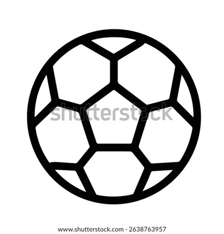 Simple Line Art Soccer Ball Icon Graphic Style Illustration