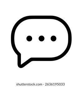 Simple Line Art Speech Bubble with Dots Icon Symbol Graphic