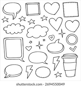 Simple Line Art Speech Bubble Pack