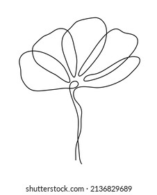 Simple line art spring flowers peonies lily magnolia for logo decor invitation 