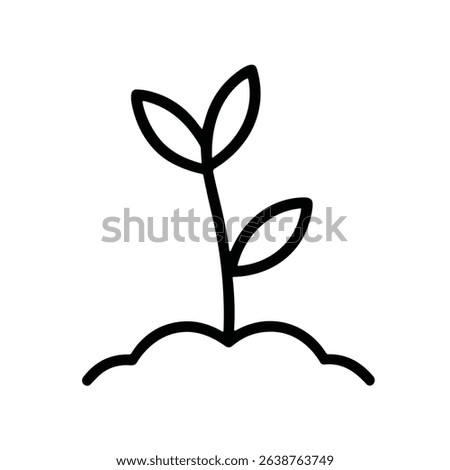 Simple Line Art Sprout Seedling Icon Showing Growth and Nurture