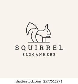 simple line art squirrel logo design inspiration