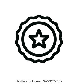 Simple Line Art Star Award Badge Achievement Quality Icon Design