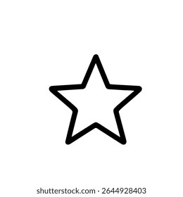 Elemento de forma de estrela de arte de linha simples isolado no plano de fundo branco