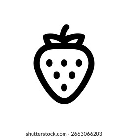 Icono de comida dulce aislado de fruta de fresa de arte de línea simple
