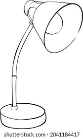 arte de línea simple de la lámpara de estudio