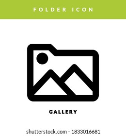 simple line art style. gallery folder icon.