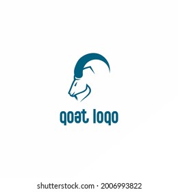 simple line art styled goat's head logo design vector, icon and logo