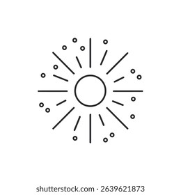 Simple line art sunburst design bright summer icon