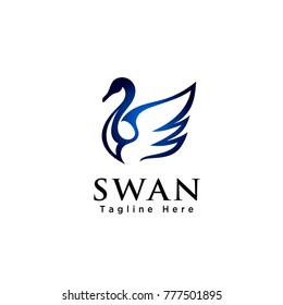 simple line art swan logo