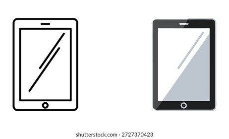 Simple line art tablets on white background