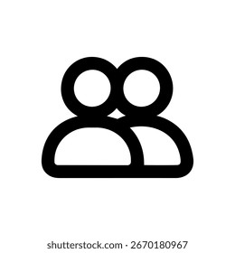 Einfache Linie Kunst Teamwork Menschen Symbol Gruppe von Freunden Benutzeroberfläche